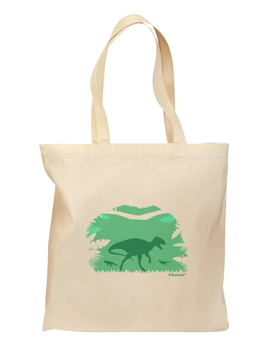 Dinosaur Silhouettes - Jungle Grocery Tote Bag by TooLoud-Grocery Tote-TooLoud-Natural-Medium-Davson Sales