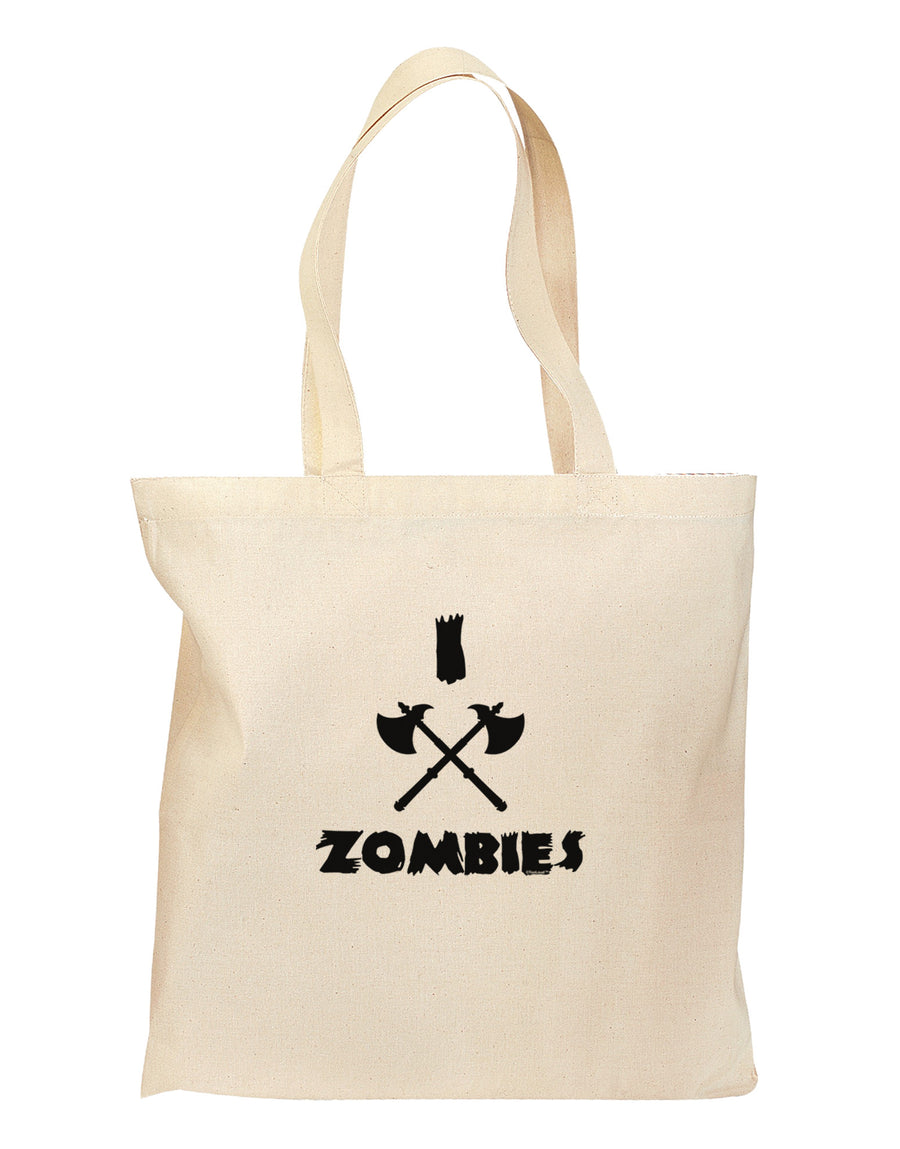 I Axe Zombies - Funny Apocalypse Grocery Tote Bag-Grocery Tote-TooLoud-Natural-Medium-Davson Sales