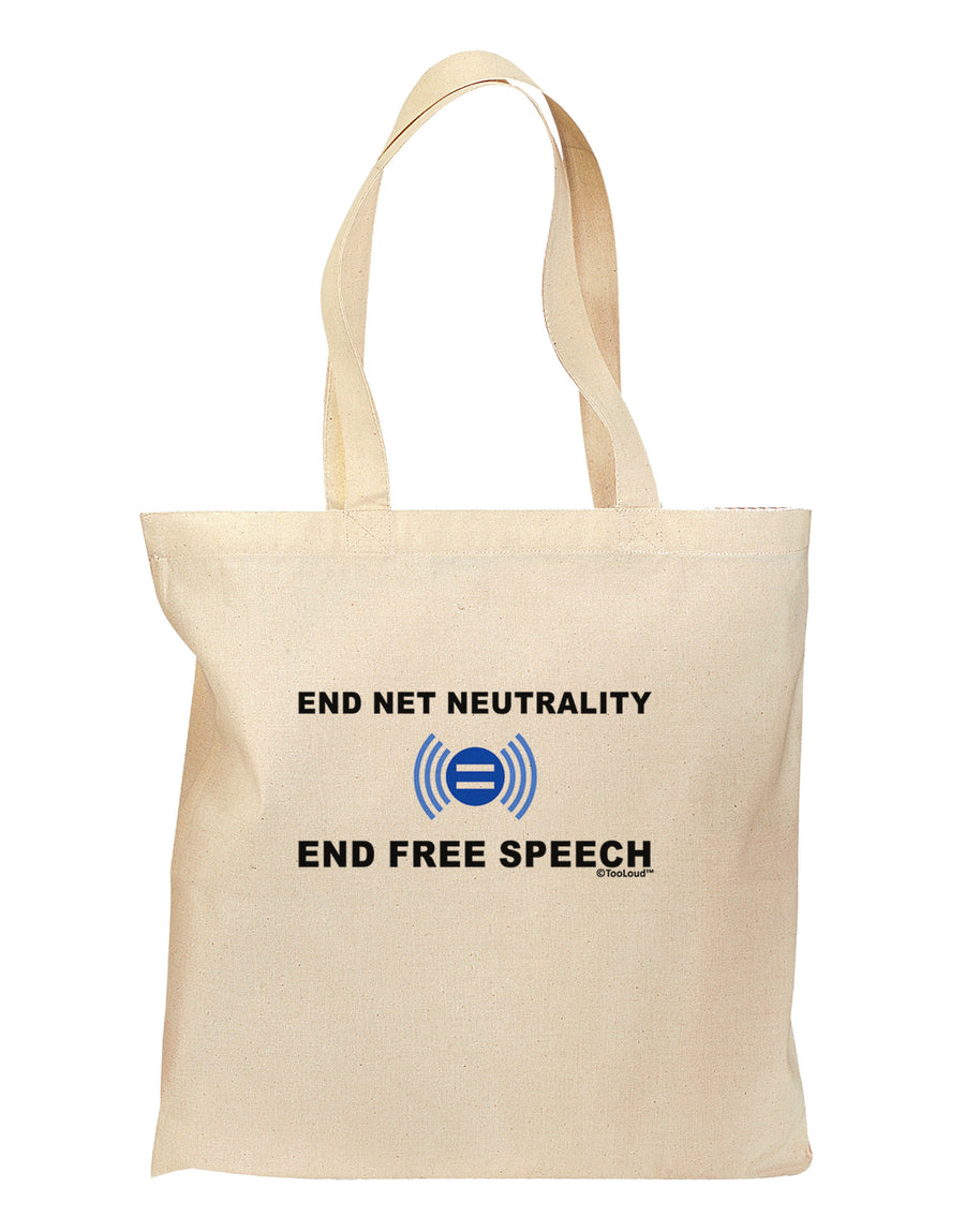 End Net Neutrality End Free Speech Grocery Tote Bag-Grocery Tote-TooLoud-Natural-Medium-Davson Sales