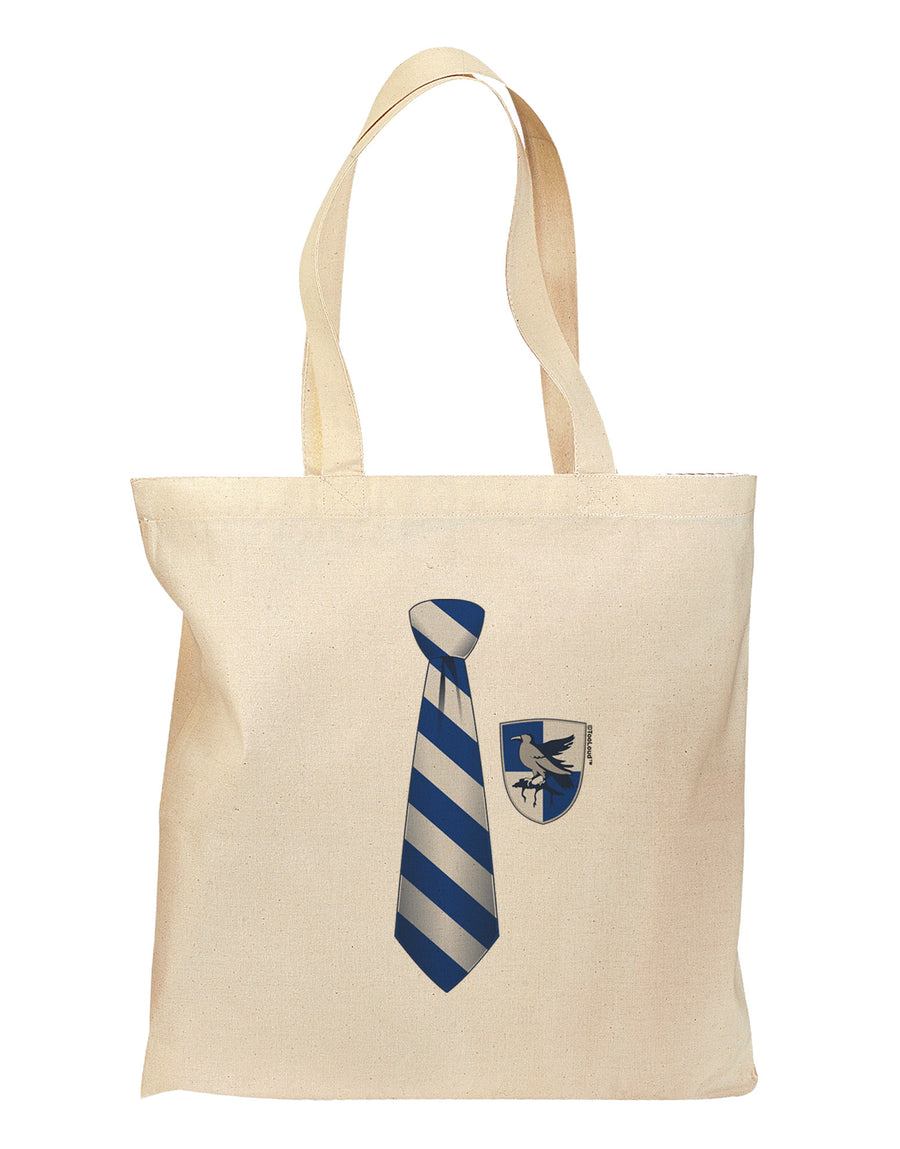 Wizard Tie Blue and Silver Grocery Tote Bag-Grocery Tote-TooLoud-Natural-Medium-Davson Sales