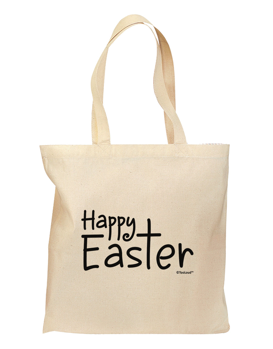 Happy Easter with Cross Grocery Tote Bag by TooLoud-Grocery Tote-TooLoud-Natural-Medium-Davson Sales