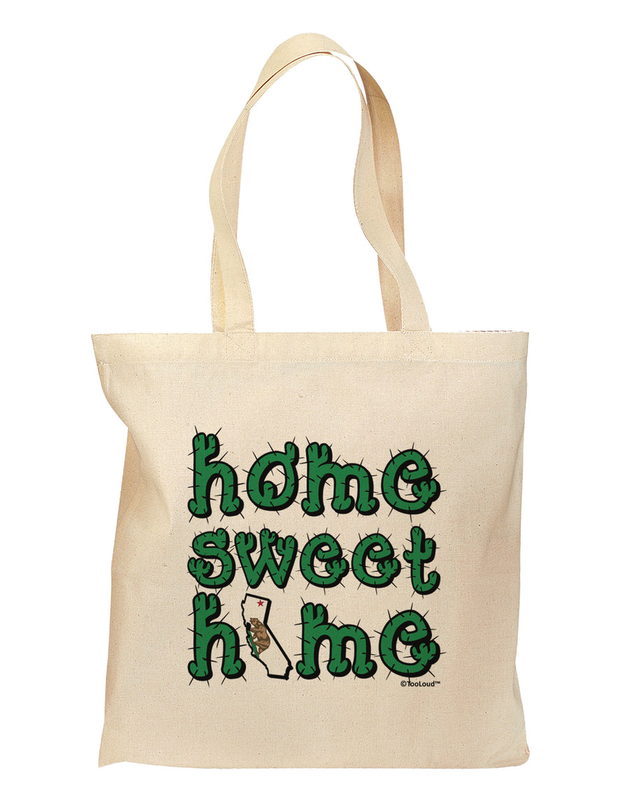 Home Sweet Home - California - Cactus and State Flag Grocery Tote Bag by TooLoud-Grocery Tote-TooLoud-Natural-Medium-Davson Sales