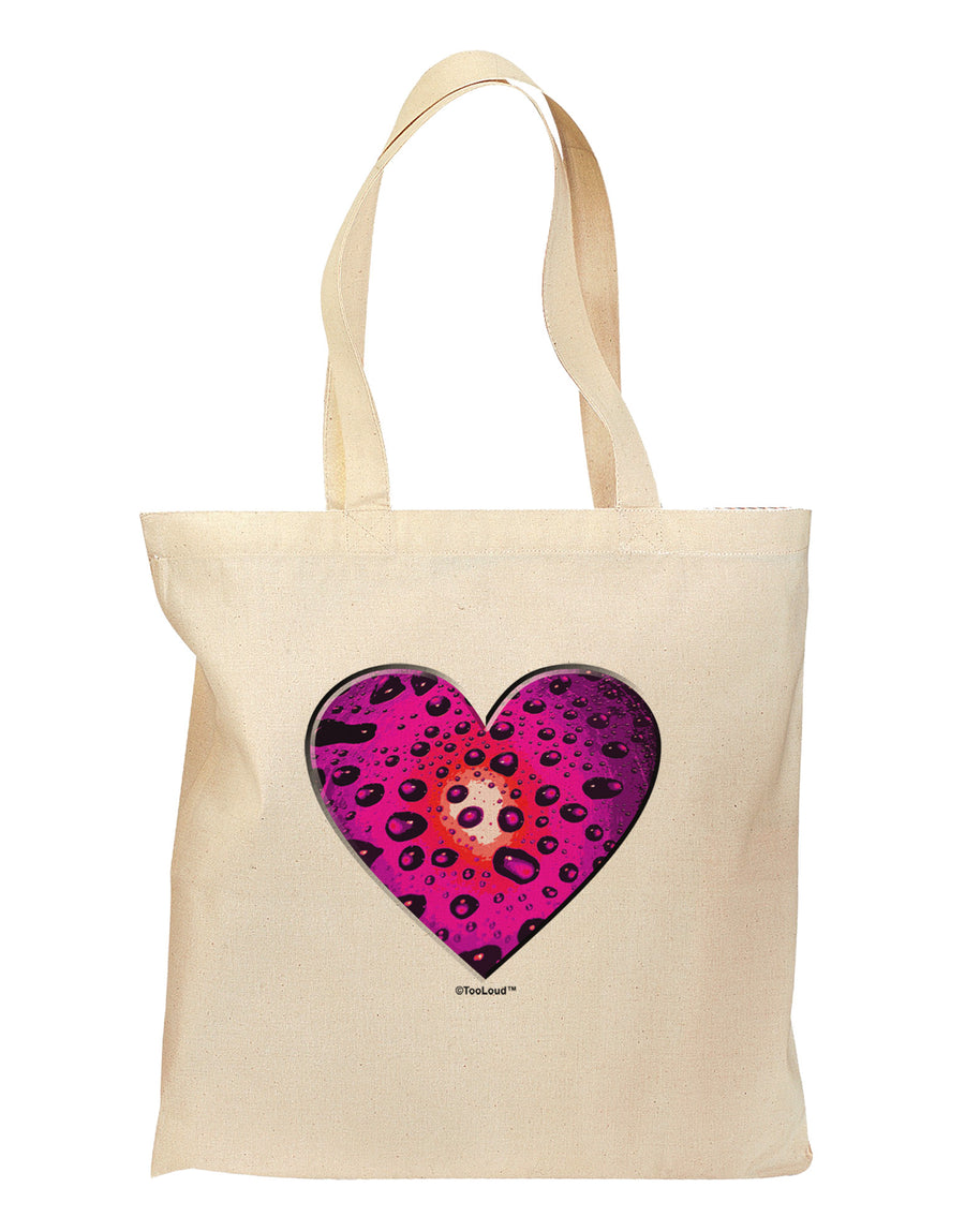 Water Droplet Heart Magenta Grocery Tote Bag by TooLoud-Grocery Tote-TooLoud-Natural-Medium-Davson Sales