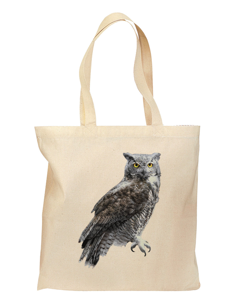 Great Horned Owl Photo Grocery Tote Bag - Natural-Grocery Tote-TooLoud-Natural-Medium-Davson Sales