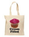 Cream Filled Pink Cupcake Design Grocery Tote Bag by TooLoud-Grocery Tote-TooLoud-Natural-Medium-Davson Sales