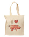 I Heart My Bacon Pig Silhouette Grocery Tote Bag by TooLoud-Grocery Tote-TooLoud-Natural-Medium-Davson Sales