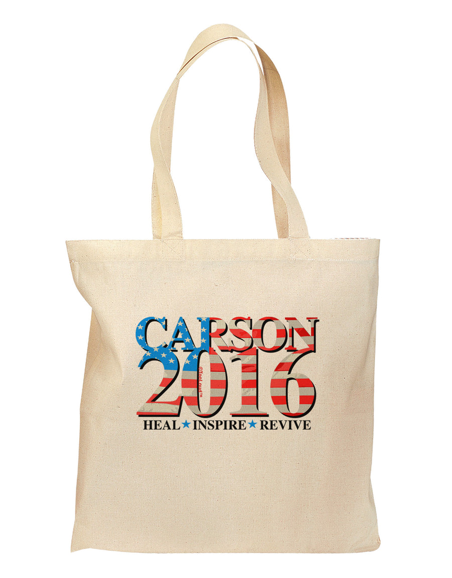 Carson Flag Slogan Grocery Tote Bag-Grocery Tote-TooLoud-Natural-Medium-Davson Sales