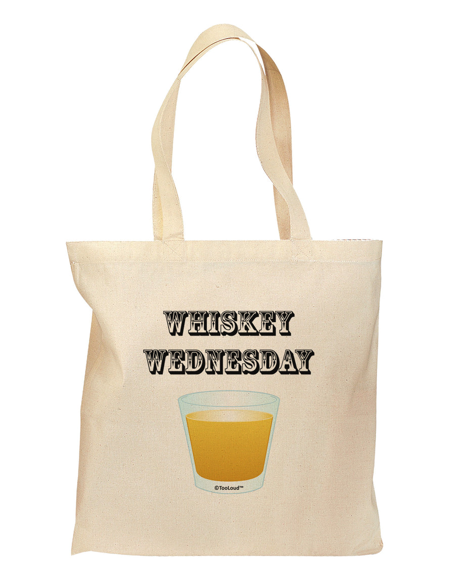 Whiskey Wednesday Design - Text Grocery Tote Bag by TooLoud-Grocery Tote-TooLoud-Natural-Medium-Davson Sales