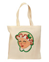 Cute Mrs Claus Face Faux Applique Grocery Tote Bag-Grocery Tote-TooLoud-Natural-Medium-Davson Sales