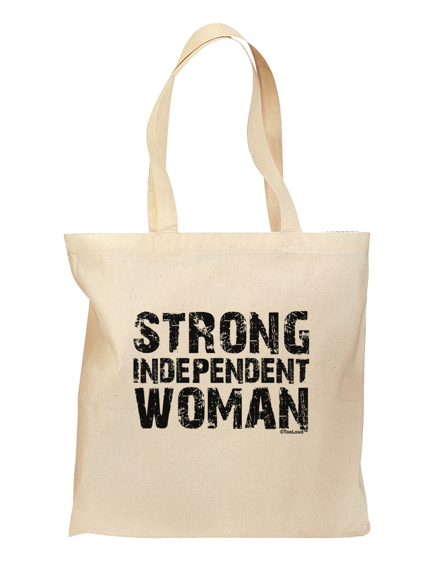 Strong Independent Woman Grocery Tote Bag-Grocery Tote-TooLoud-Natural-Medium-Davson Sales