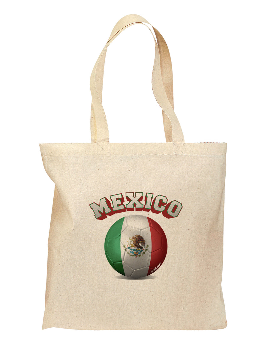 Soccer Ball Flag - Mexico Grocery Tote Bag-Grocery Tote-TooLoud-Natural-Medium-Davson Sales