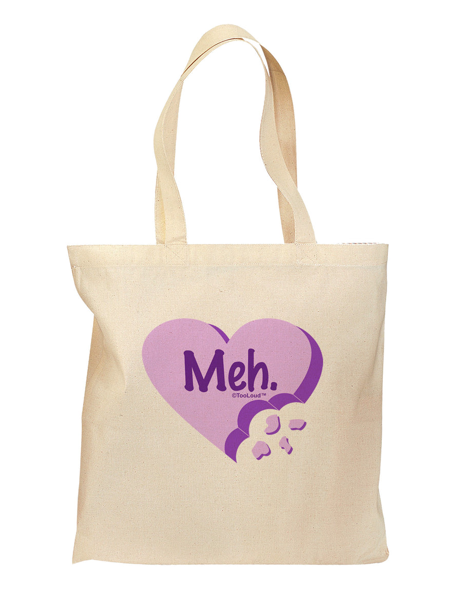 Meh Candy Heart Purple - Valentines Day Grocery Tote Bag by TooLoud-Grocery Tote-TooLoud-Natural-Medium-Davson Sales