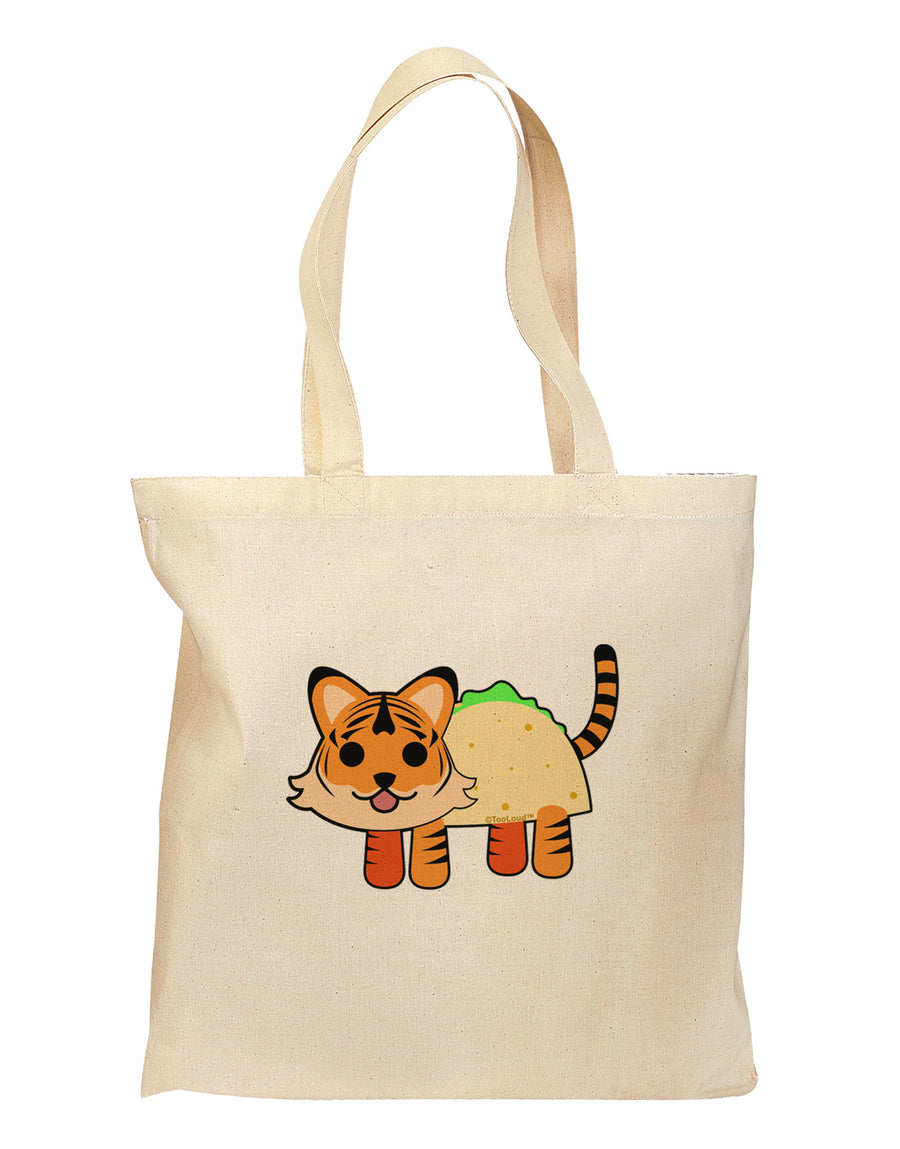 Cute Taco Tiger Grocery Tote Bag-Grocery Tote-TooLoud-Natural-Medium-Davson Sales