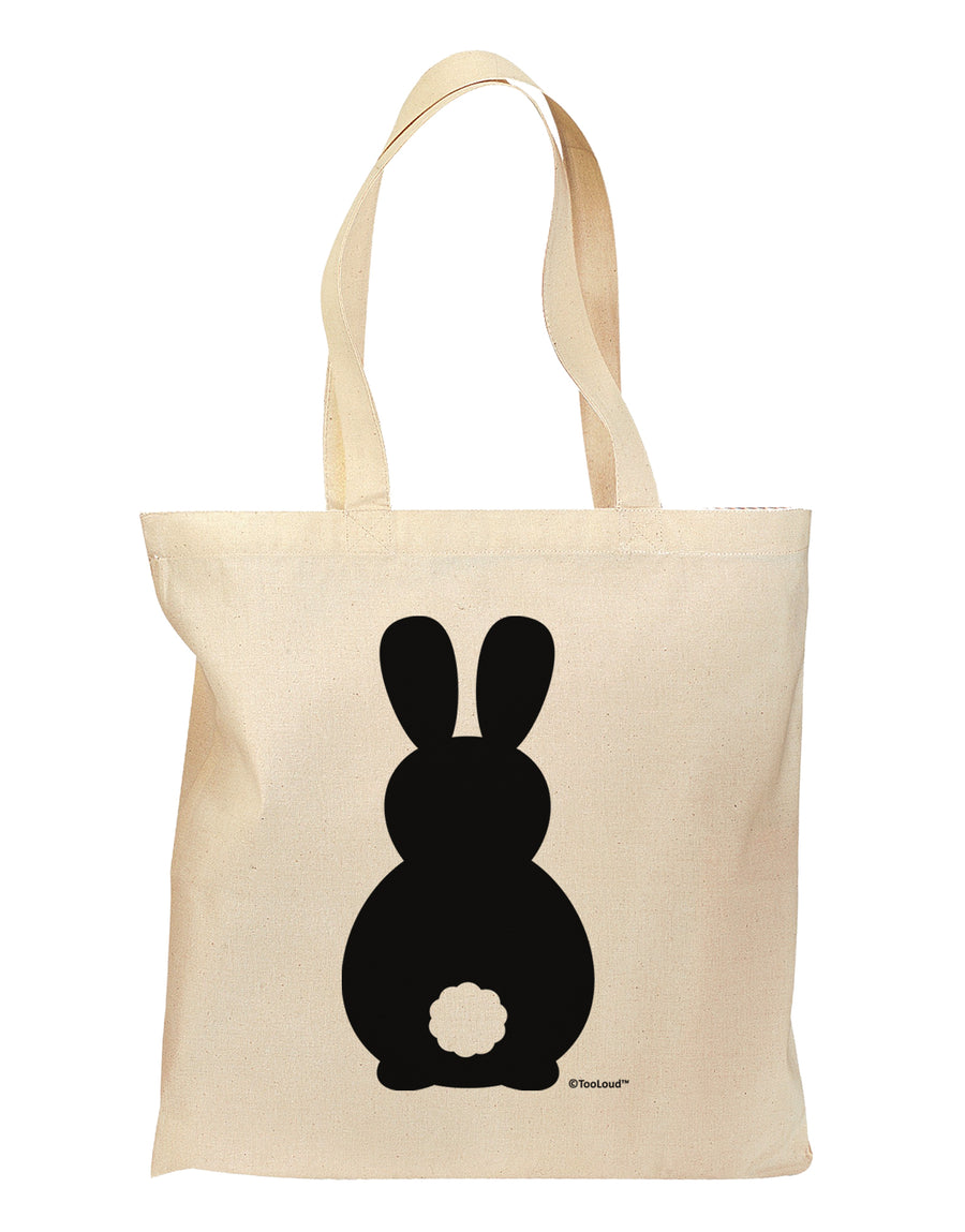 Cute Bunny Silhouette with Tail Grocery Tote Bag by TooLoud-Grocery Tote-TooLoud-Natural-Medium-Davson Sales