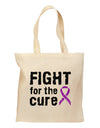 Fight for the Cure - Purple Ribbon Epilepsy Grocery Tote Bag-Grocery Tote-TooLoud-Natural-Medium-Davson Sales