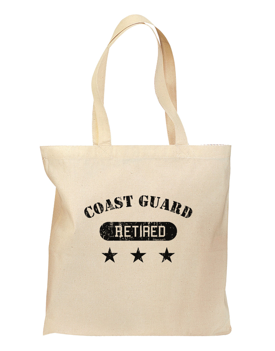 Retired Coast Guard Grocery Tote Bag by TooLoud-Grocery Tote-TooLoud-Natural-Medium-Davson Sales