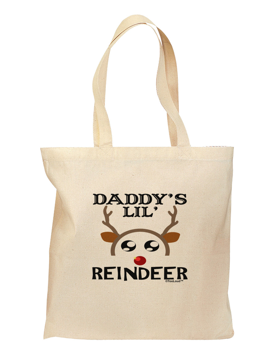 Daddy's Lil Reindeer Boy Grocery Tote Bag-Grocery Tote-TooLoud-Natural-Medium-Davson Sales