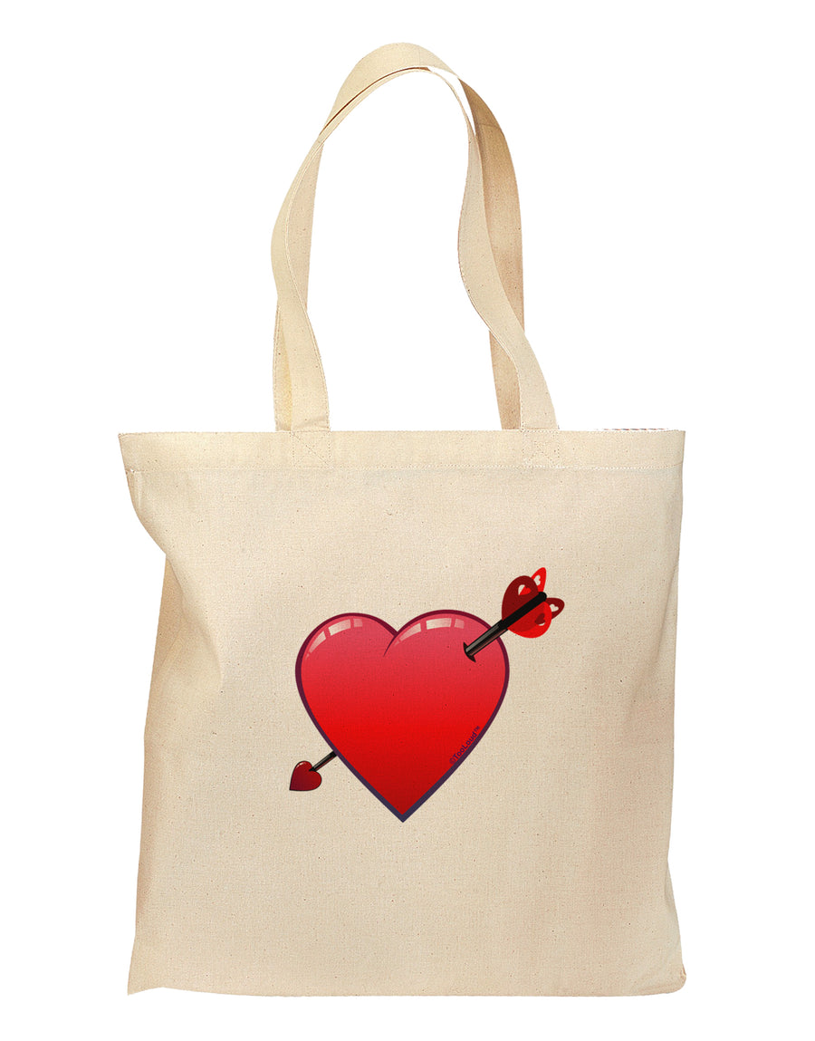 Shot Through the Heart Cute Grocery Tote Bag by TooLoud-Grocery Tote-TooLoud-Natural-Medium-Davson Sales