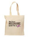 Yes I am a Mechanic Girl Grocery Tote Bag-Grocery Tote-TooLoud-Natural-Medium-Davson Sales