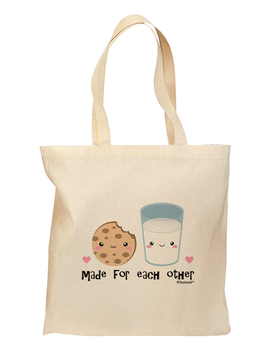 Cute Milk and Cookie - Made for Each Other Grocery Tote Bag by TooLoud-Grocery Tote-TooLoud-Natural-Medium-Davson Sales