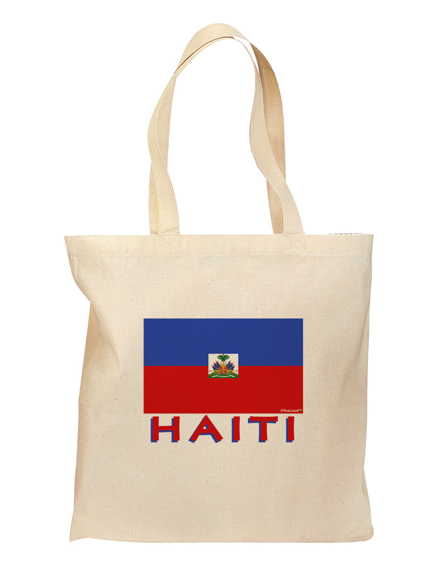 Haiti Flag Grocery Tote Bag by TooLoud-Grocery Tote-TooLoud-Natural-Medium-Davson Sales