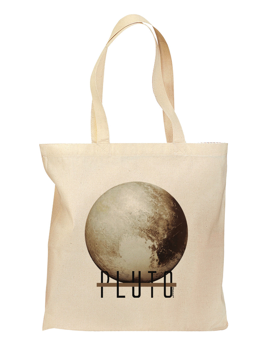 Planet Pluto Text Grocery Tote Bag by TooLoud-Grocery Tote-TooLoud-Natural-Medium-Davson Sales