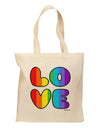 Rainbow LOVE Text Grocery Tote Bag by TooLoud-Grocery Tote-TooLoud-Natural-Medium-Davson Sales