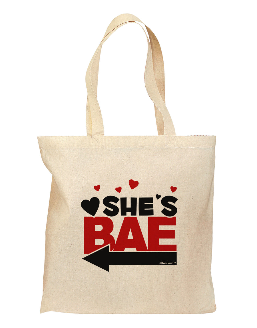 She's BAE - Left Arrow Grocery Tote Bag-Grocery Tote-TooLoud-Natural-Medium-Davson Sales