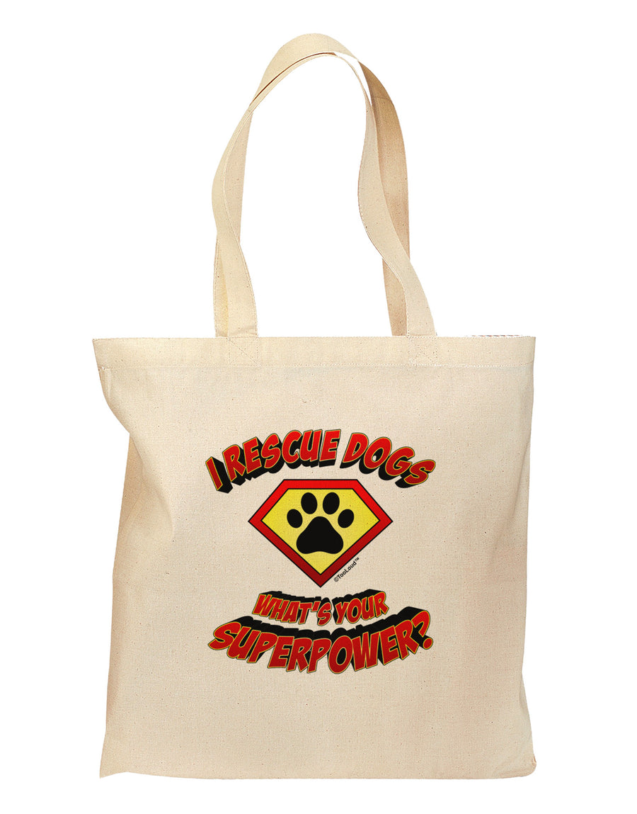 Rescue Dogs - Superpower Grocery Tote Bag-Grocery Tote-TooLoud-Natural-Medium-Davson Sales