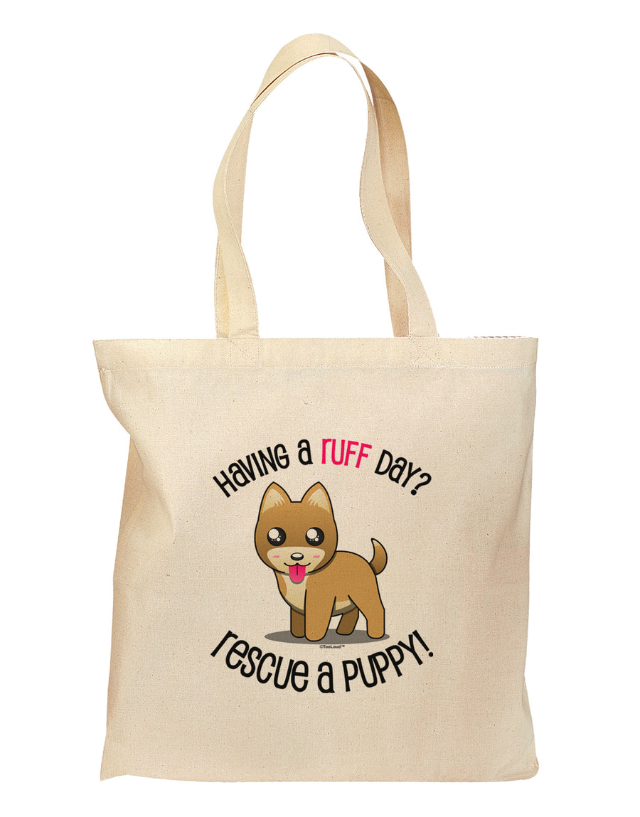 Rescue A Puppy Grocery Tote Bag-Grocery Tote-TooLoud-Natural-Medium-Davson Sales