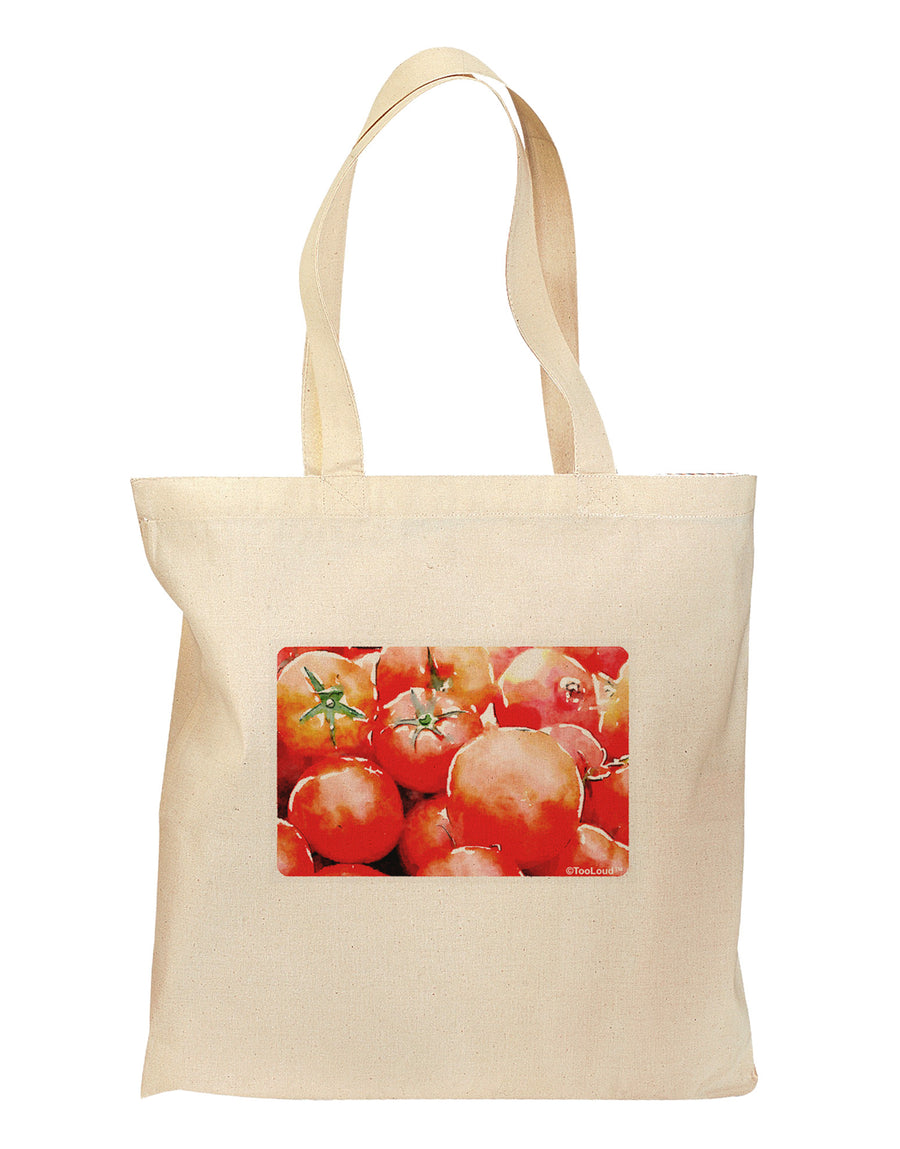 Watercolor Tomatoes Grocery Tote Bag-Grocery Tote-TooLoud-Natural-Medium-Davson Sales