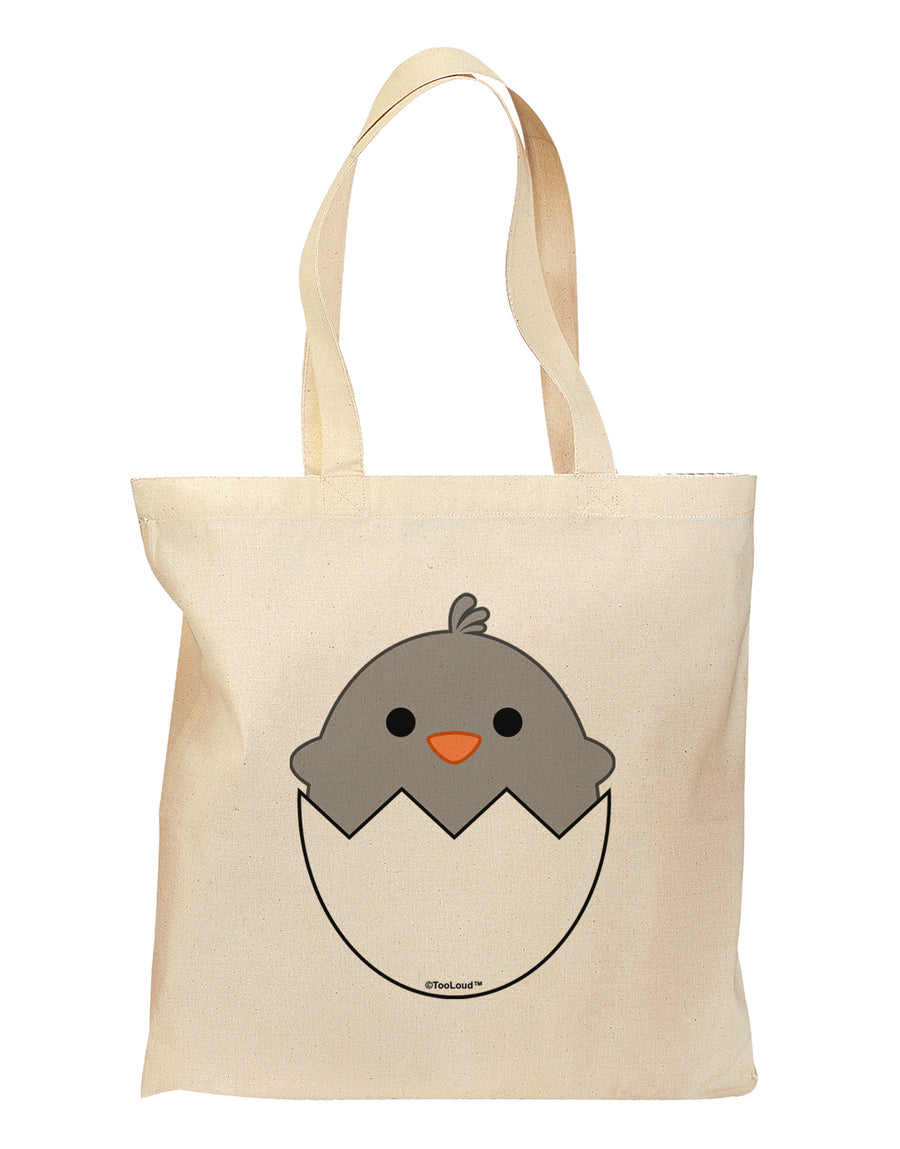 Cute Hatching Chick - Gray Grocery Tote Bag by TooLoud-Grocery Tote-TooLoud-Natural-Medium-Davson Sales