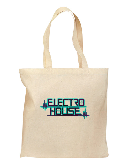 Electro House Bolt Grocery Tote Bag-Grocery Tote-TooLoud-Natural-Medium-Davson Sales