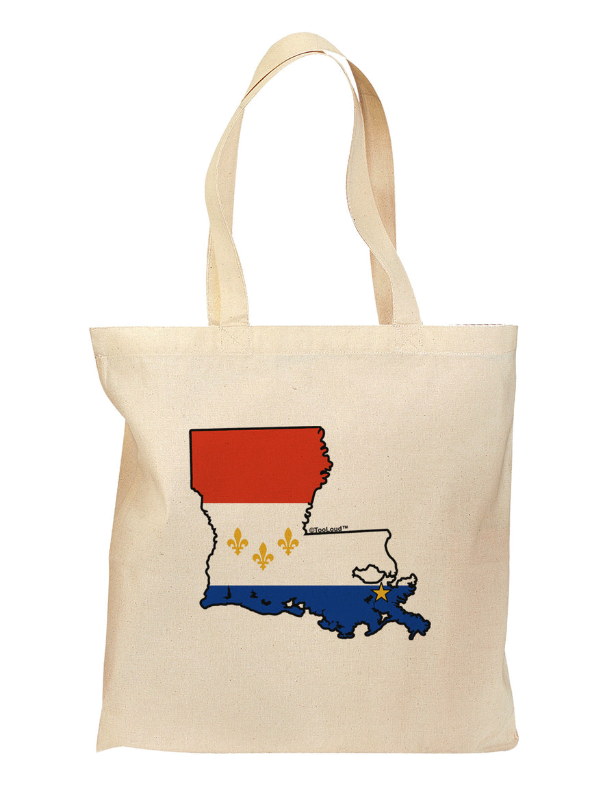 New Orleans Louisiana Flag Grocery Tote Bag-Grocery Tote-TooLoud-Natural-Medium-Davson Sales