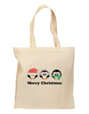 Merry Christmas Penguins See Hear Speak No Evil Grocery Tote Bag-Grocery Tote-TooLoud-Natural-Medium-Davson Sales