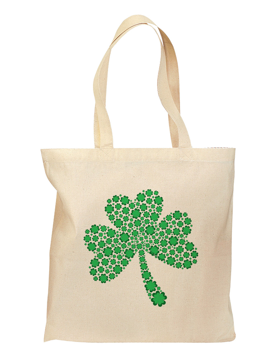 St. Patrick's Day Shamrock Design - Shamrocks Grocery Tote Bag by TooLoud-Grocery Tote-TooLoud-Natural-Medium-Davson Sales