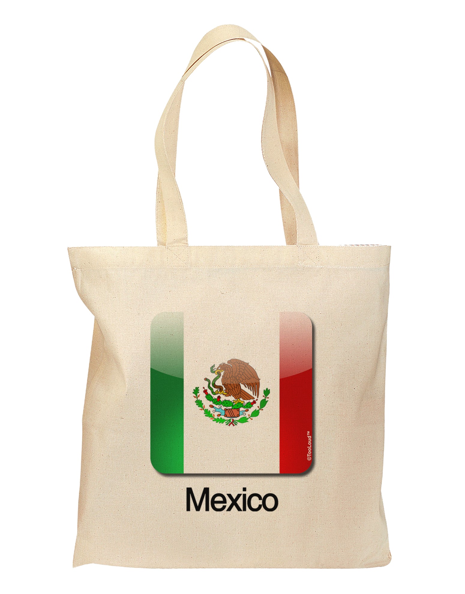 Mexican Flag App Icon - Text Grocery Tote Bag by TooLoud-Grocery Tote-TooLoud-Natural-Medium-Davson Sales