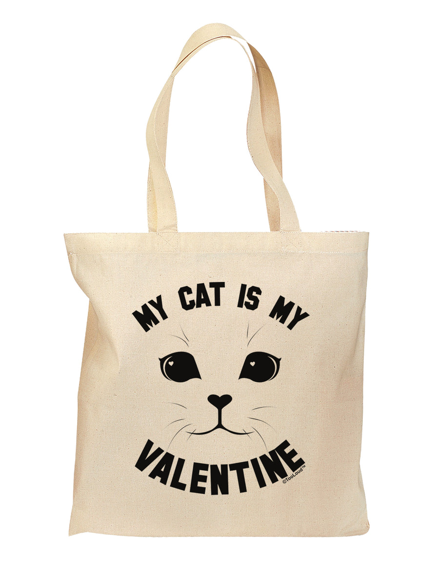 My Cat is my Valentine Grocery Tote Bag by TooLoud-TooLoud-Natural-Davson Sales