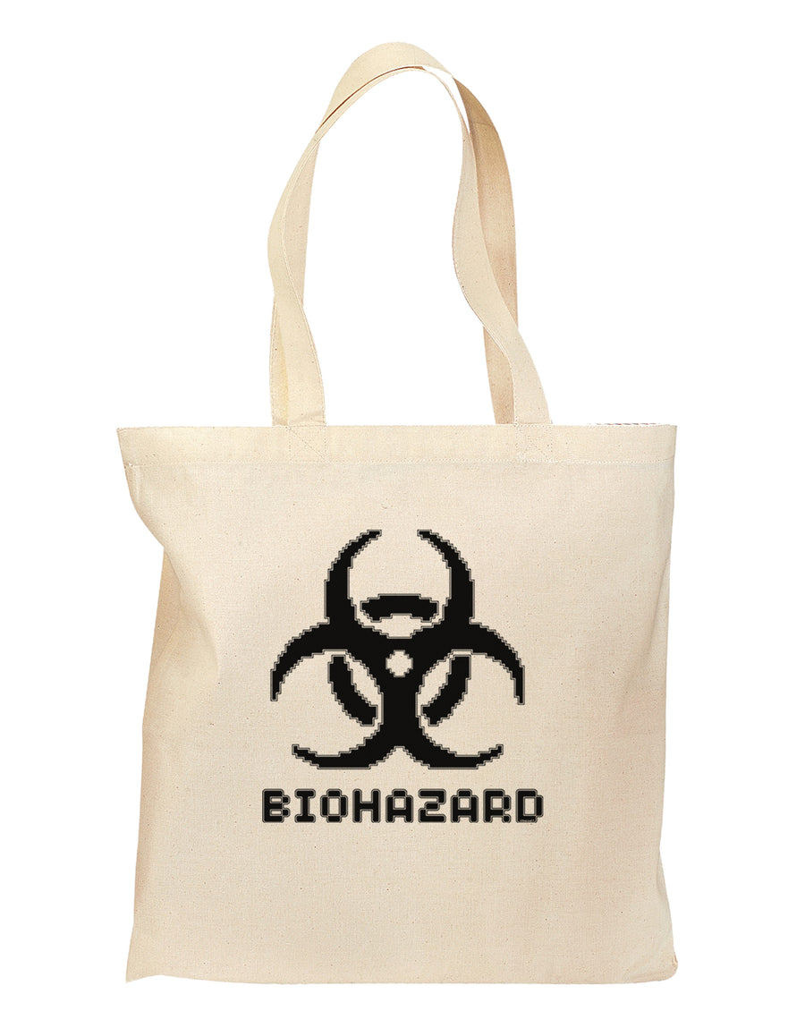 Biohazard Symbol Pixels - Apocalypse Grocery Tote Bag-Grocery Tote-TooLoud-Natural-Medium-Davson Sales