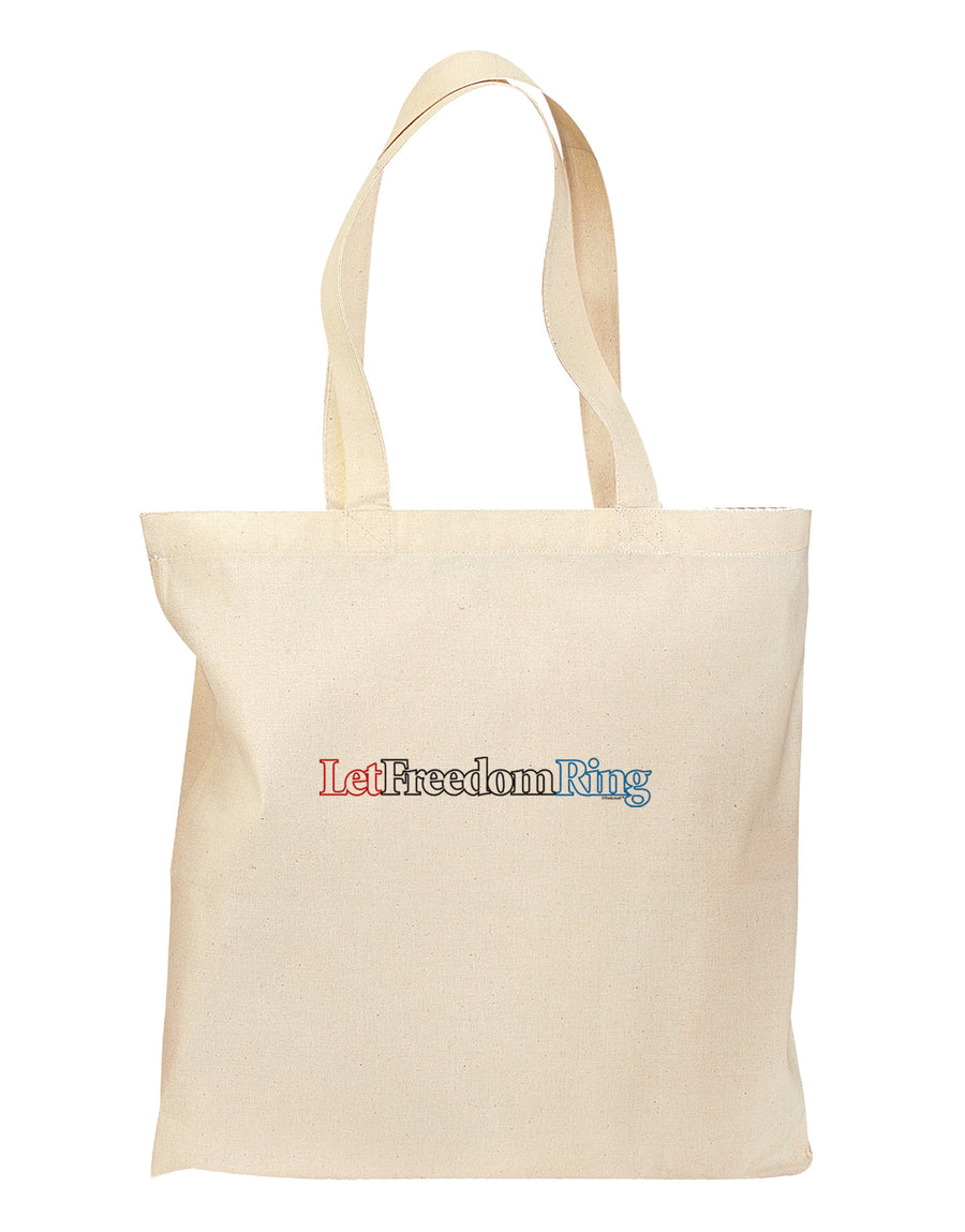 Let Freedom Ring Grocery Tote Bag-Grocery Tote-TooLoud-Natural-Medium-Davson Sales