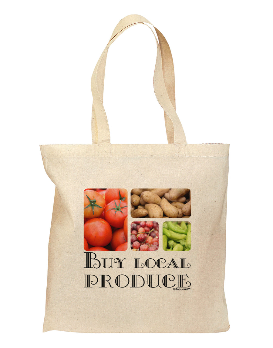 Buy Local Produce Text Grocery Tote Bag-Grocery Tote-TooLoud-Natural-Medium-Davson Sales