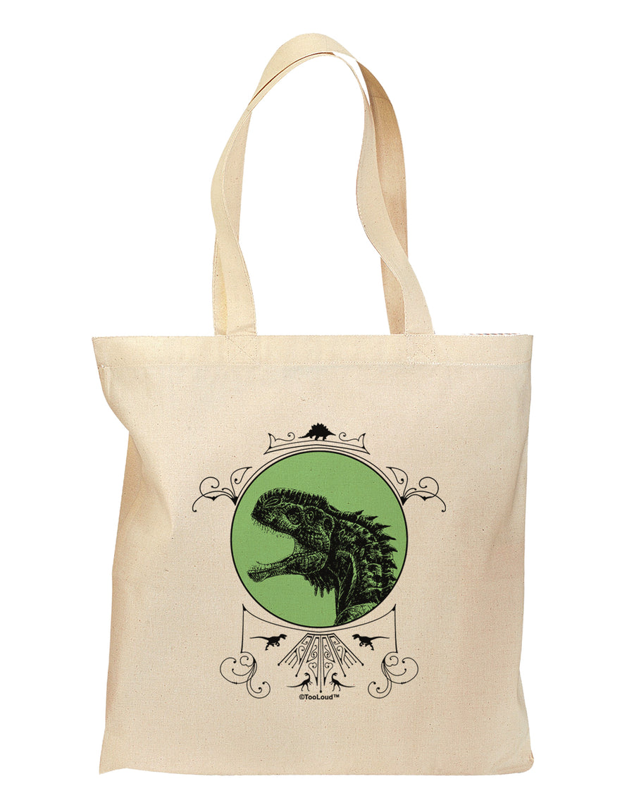 Jurassic Dinosaur Face Grocery Tote Bag by TooLoud-Grocery Tote-TooLoud-Natural-Medium-Davson Sales