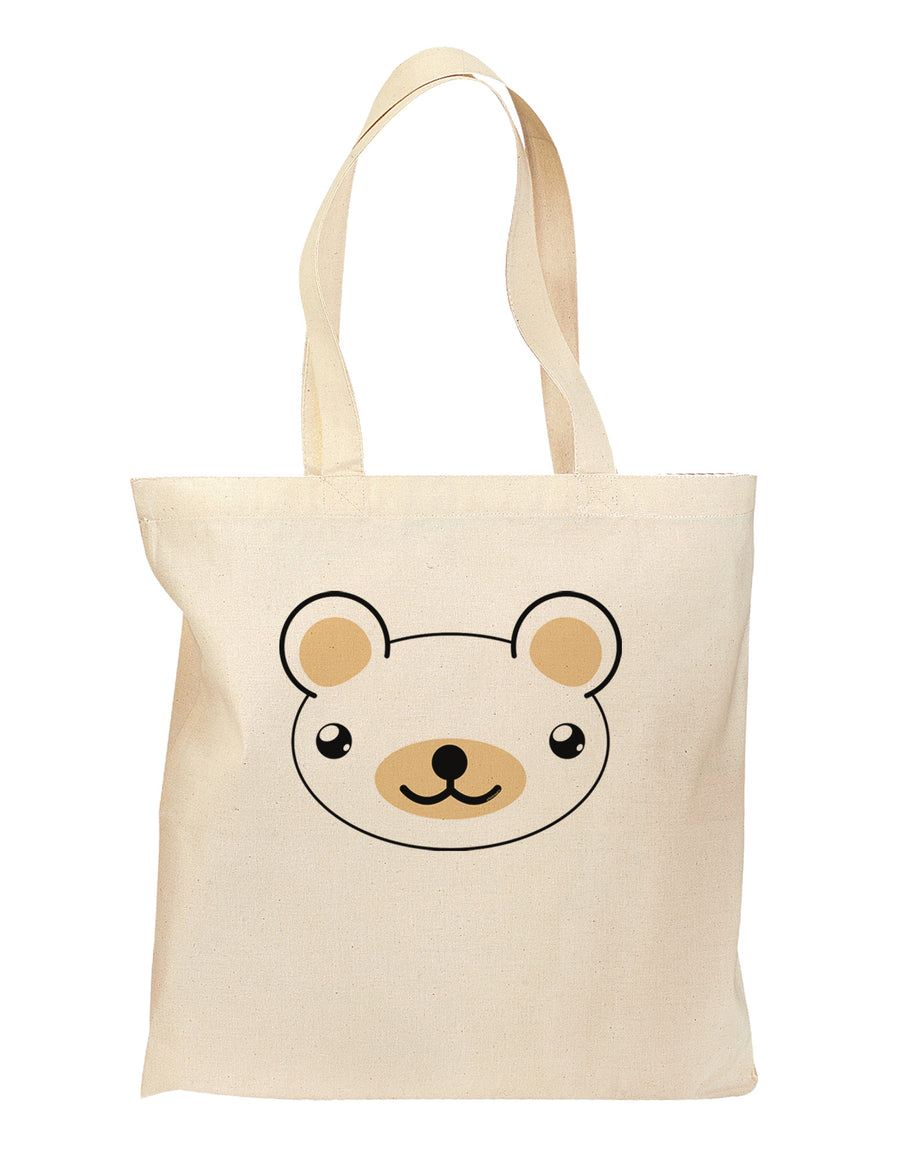 Kyu-T Head - Day Beartholomew Teddy Bear Grocery Tote Bag-Grocery Tote-TooLoud-Natural-Medium-Davson Sales