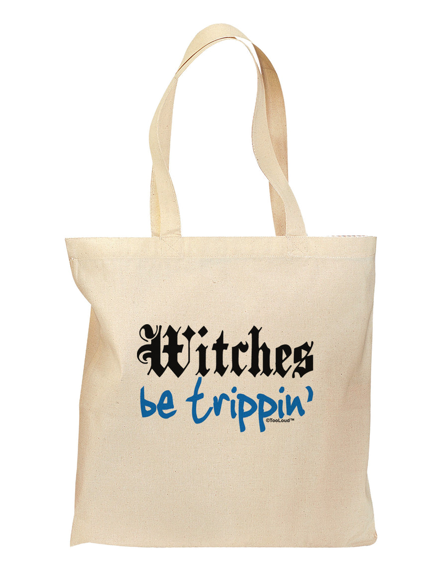 TooLoud Witches Be Trippin Blue Grocery Tote Bag-Grocery Tote-TooLoud-Natural-Medium-Davson Sales