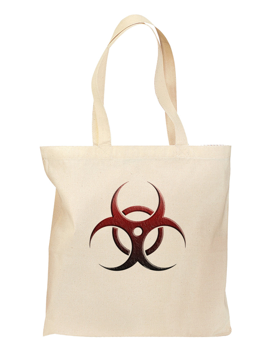 Biohazard Symbol Red Stone - Apocalypse Grocery Tote Bag-Grocery Tote-TooLoud-Natural-Medium-Davson Sales