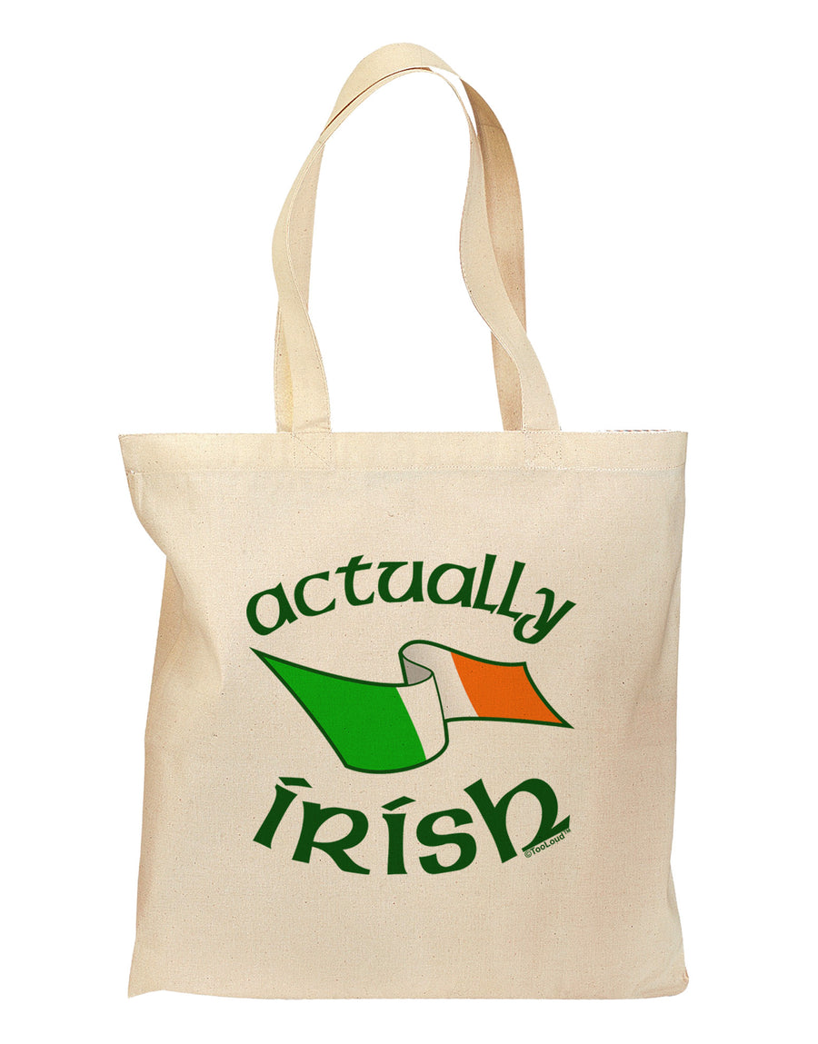 Actually Irish Grocery Tote Bag-Grocery Tote-TooLoud-Natural-Medium-Davson Sales