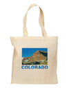 Colorado Snowy Mountains Text Grocery Tote Bag-Grocery Tote-TooLoud-Natural-Medium-Davson Sales