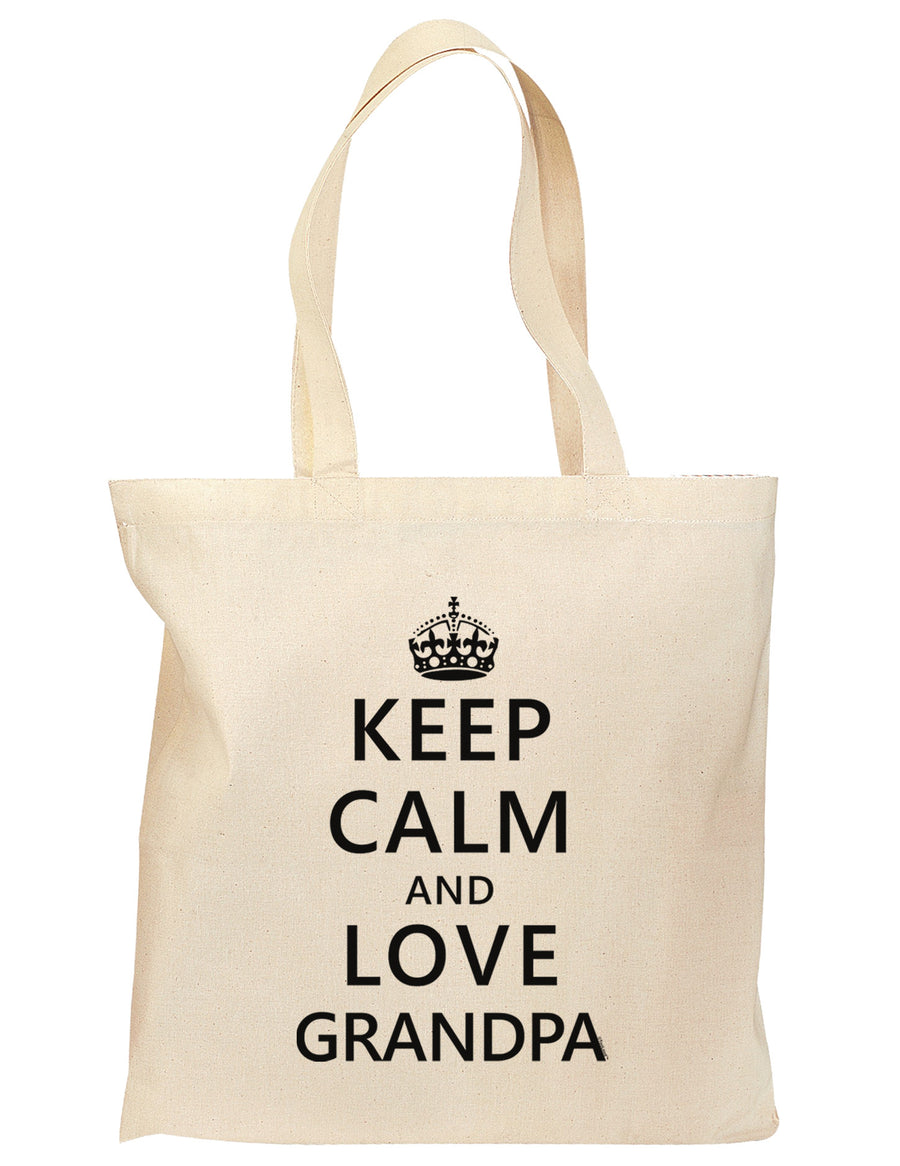 Keep Calm and Love Grandpa Grocery Tote Bag-Grocery Tote-TooLoud-Natural-Medium-Davson Sales