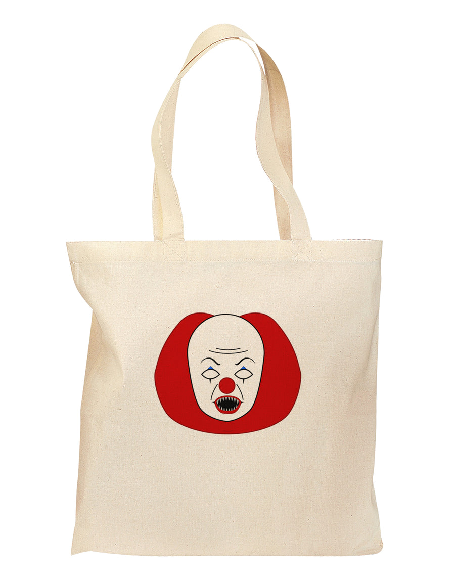 Scary Face Clown - Halloween Grocery Tote Bag-Grocery Tote-TooLoud-Natural-Medium-Davson Sales