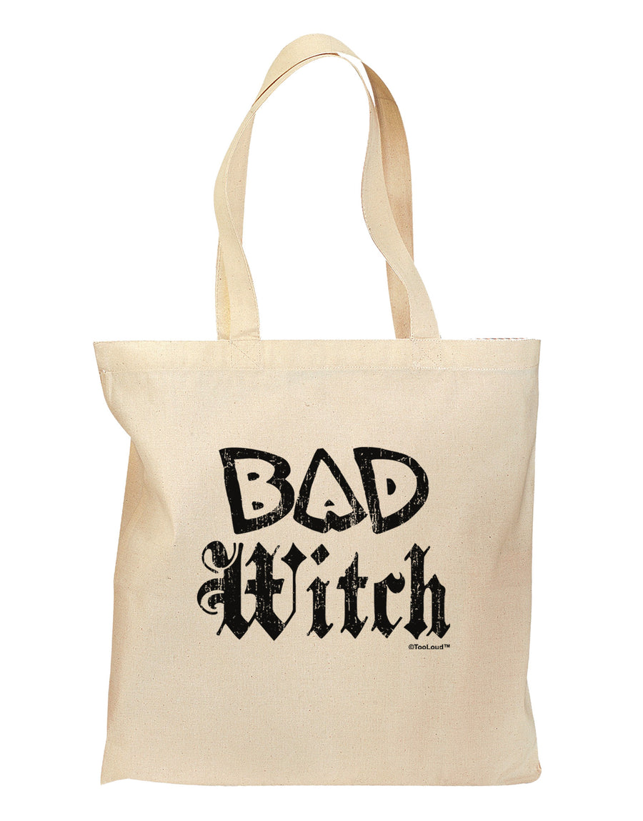 Bad Witch Distressed Grocery Tote Bag-Grocery Tote-TooLoud-Natural-Medium-Davson Sales